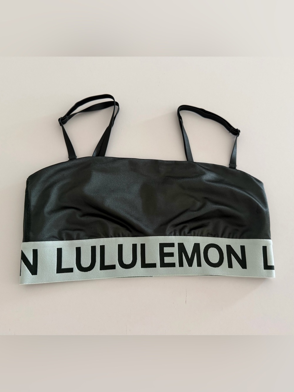 Lululemon athletica green Satin Shine Crop Sports Bra with Logo Band